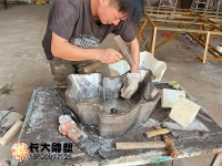 東莞不銹鋼洗手盆雕塑制作中